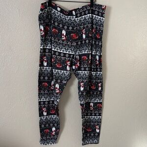 Winter Penguin Christmas Plus Size Leggings 3X